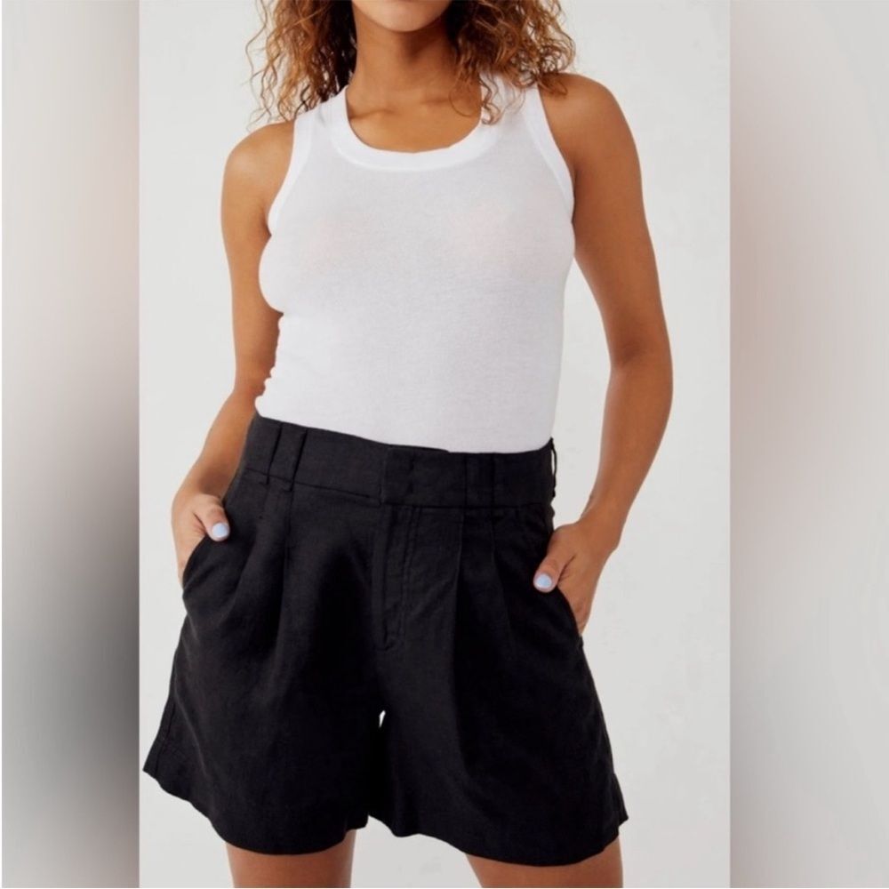 Free People Chelsea Linen Shorts Black Size 0